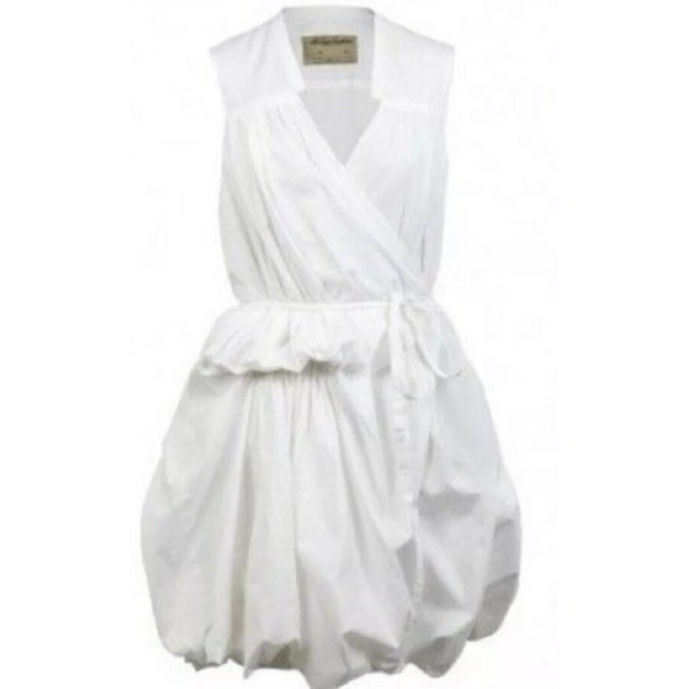 AllSaints White Bubble Wrap Mini Dress Draped Avant Garde Minimalist Size 12